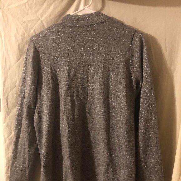 NWT ANNE KLEIN Sparkling  Heather Grey Open Jacket-XS - Picture 8 of 11